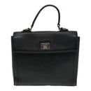 Burberrys Hand Bag Leather Black Silver Auth ti2033-13
