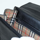 Burberrys Hand Bag Leather Black Silver Auth ti2033-20