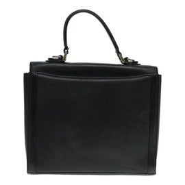 Burberrys Hand Bag Leather Black Silver Auth ti2033 - 0