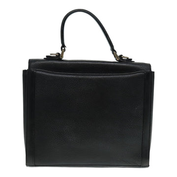 Burberrys Hand Bag Leather Black Silver Auth ti2033 - 0