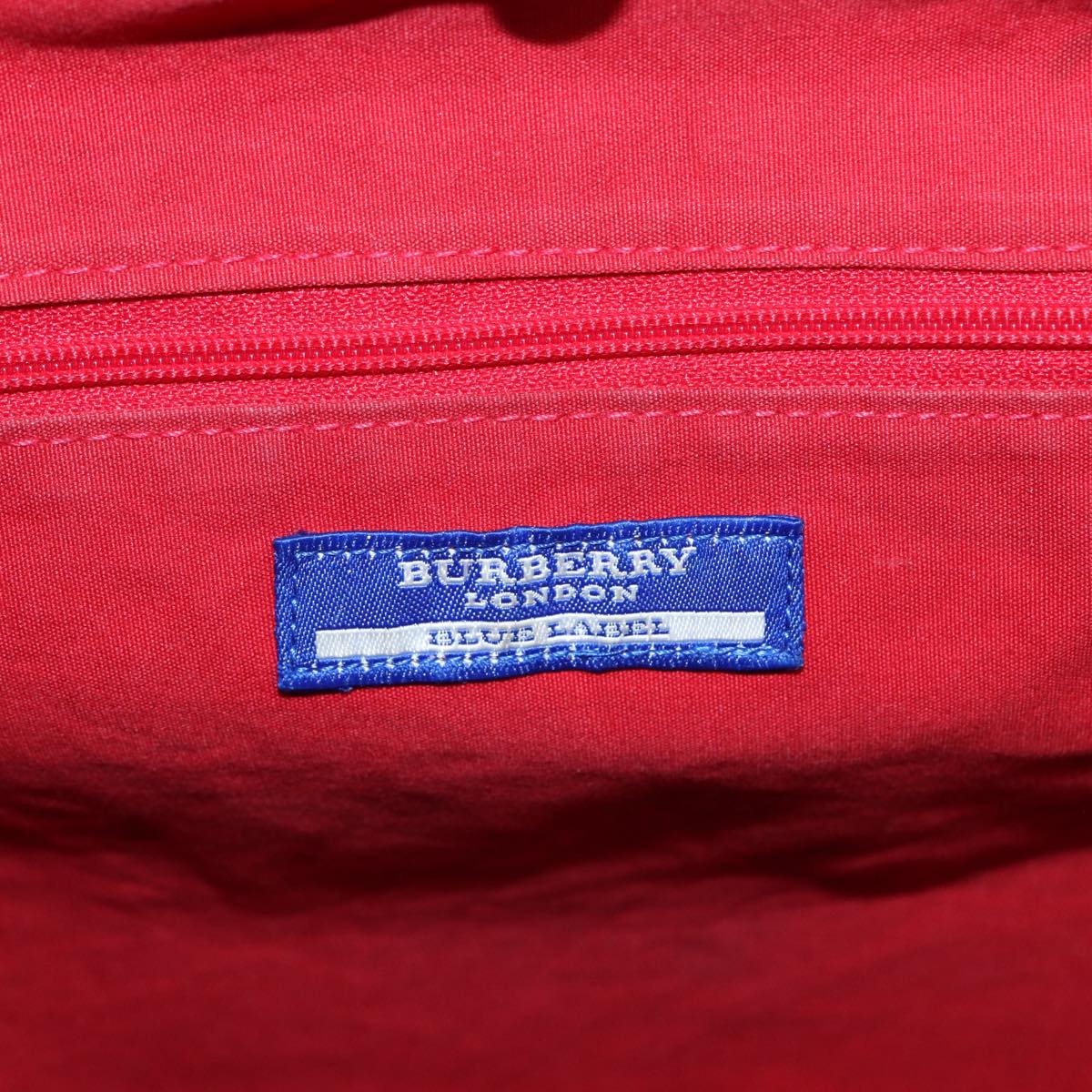 BURBERRY Blue Label Tote Bag Canvas Red Black Auth ti2035