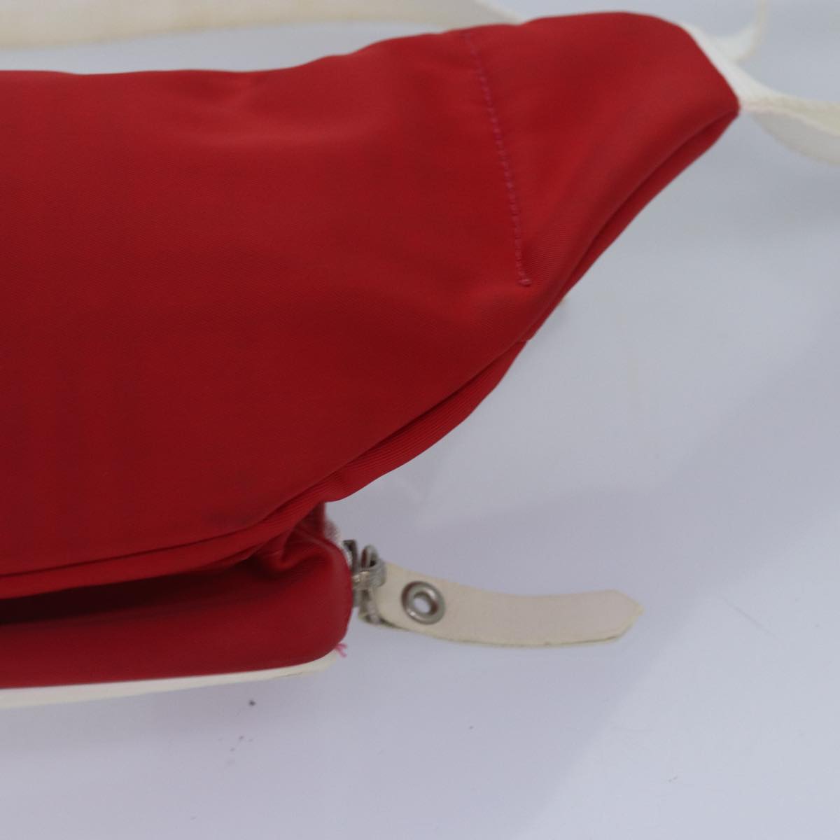 BURBERRY Waist bag Nylon Red Silver Auth ti2041