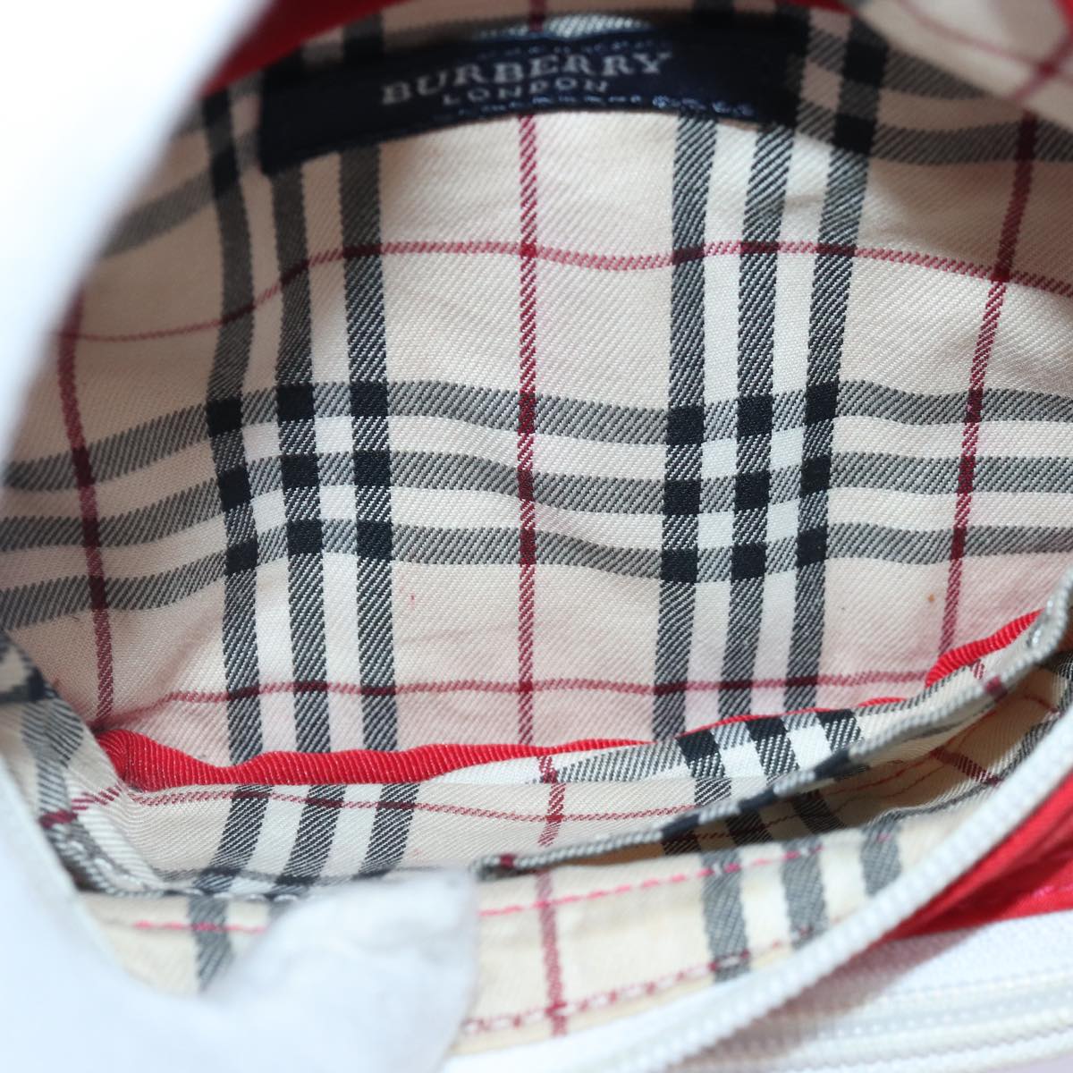 BURBERRY Waist bag Nylon Red Silver Auth ti2041