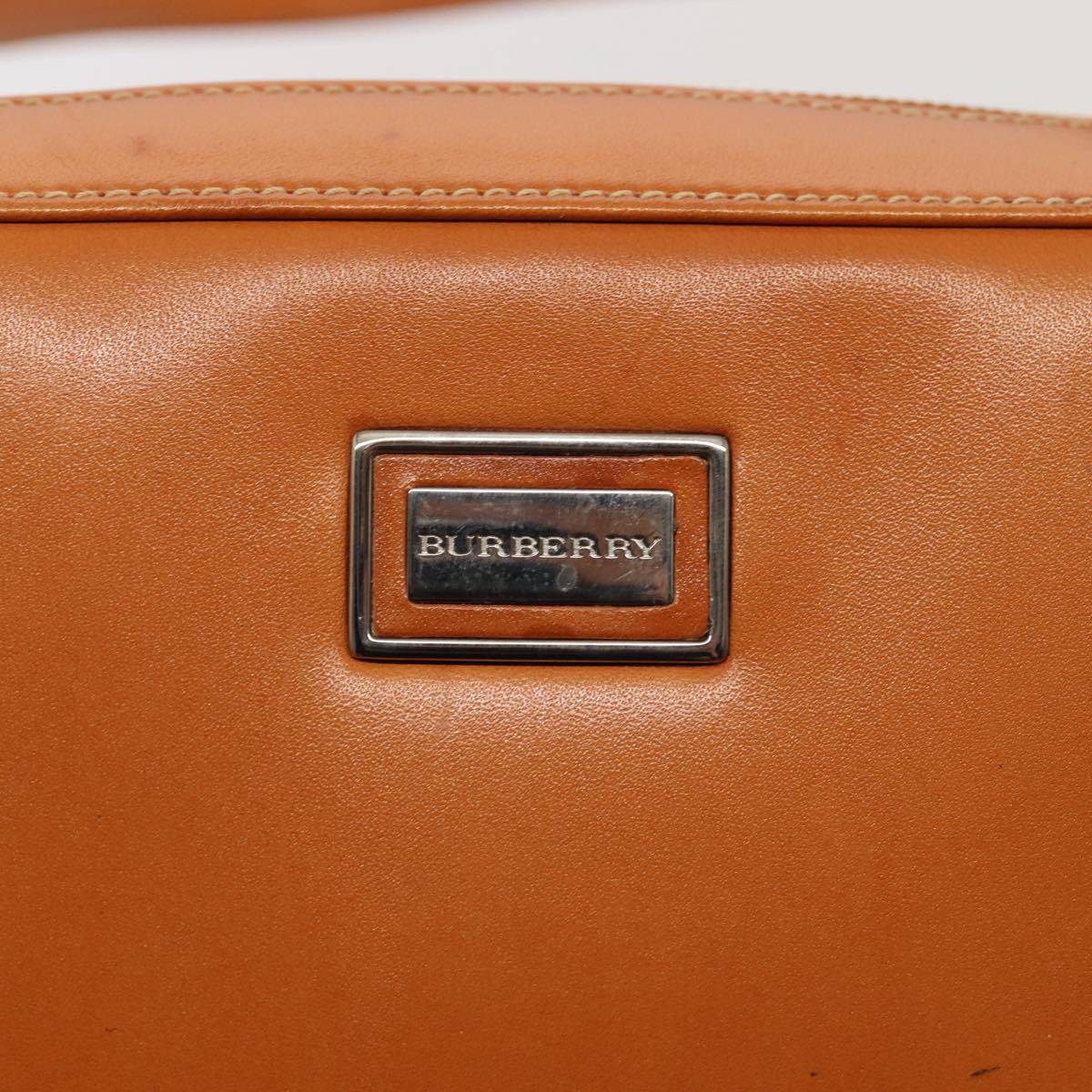 BURBERRY Shoulder Bag Leather Brown Silver Auth ti2043