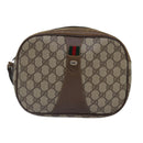 GUCCI GG Supreme Web Sherry Line Clutch Bag PVC Beige Red 89 01 034 Auth ti2044-13