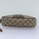 GUCCI GG Supreme Web Sherry Line Clutch Bag PVC Beige Red 89 01 034 Auth ti2044-9