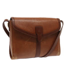 Burberrys Shoulder Bag Leather Brown Gold Auth ti2045-1