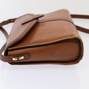 Burberrys Shoulder Bag Leather Brown Gold Auth ti2045-5