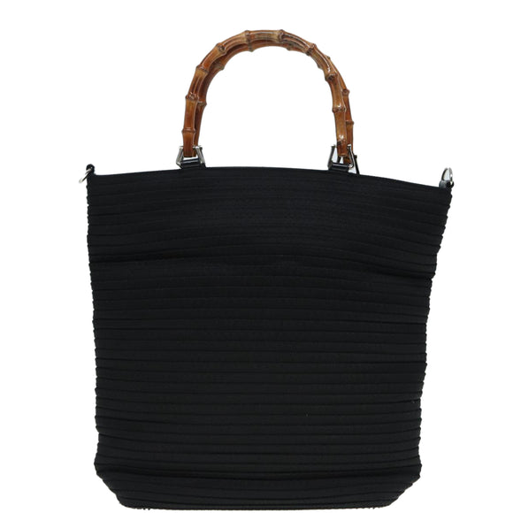 GUCCI Bamboo Shoulder Bag Nylon 2way Black 002 1998 0441 Auth ti2050