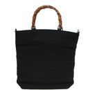 GUCCI Bamboo Shoulder Bag Nylon 2way Black 002 1998 0441 Auth ti2050-2