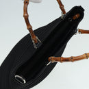 GUCCI Bamboo Shoulder Bag Nylon 2way Black 002 1998 0441 Auth ti2050-6