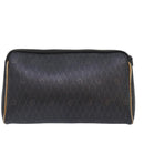 Christian Dior Honeycomb Canvas Clutch Bag PVC Leather Black Gold Auth ti2065-2