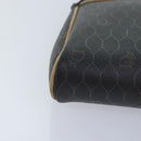 Christian Dior Honeycomb Canvas Clutch Bag PVC Leather Black Gold Auth ti2065-7