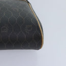 Christian Dior Honeycomb Canvas Clutch Bag PVC Leather Black Gold Auth ti2065-14