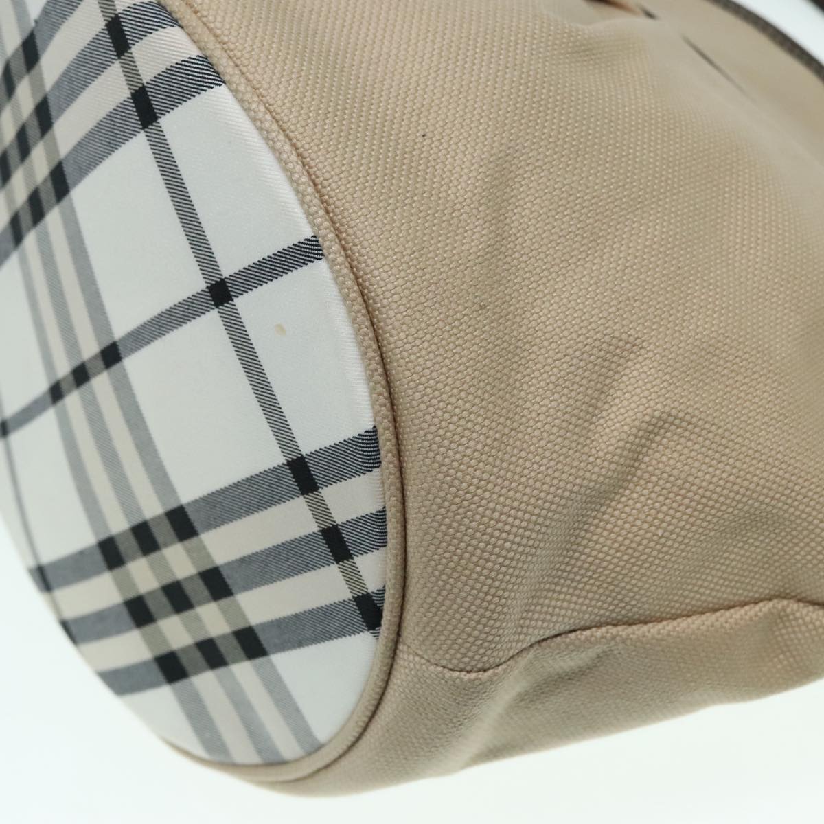 BURBERRY Nova Check Blue Label Tote Bag Canvas Beige Auth ti2067