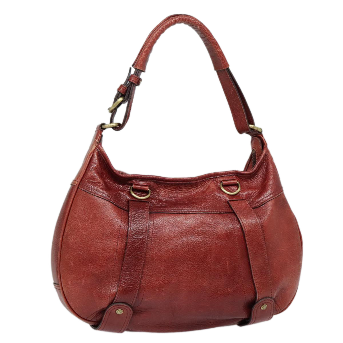 BURBERRY Shoulder Bag Leather Red Auth ti2068