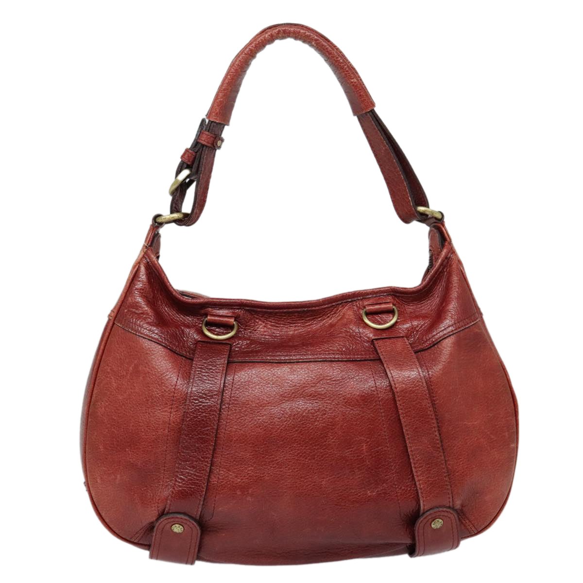 BURBERRY Shoulder Bag Leather Red Auth ti2068