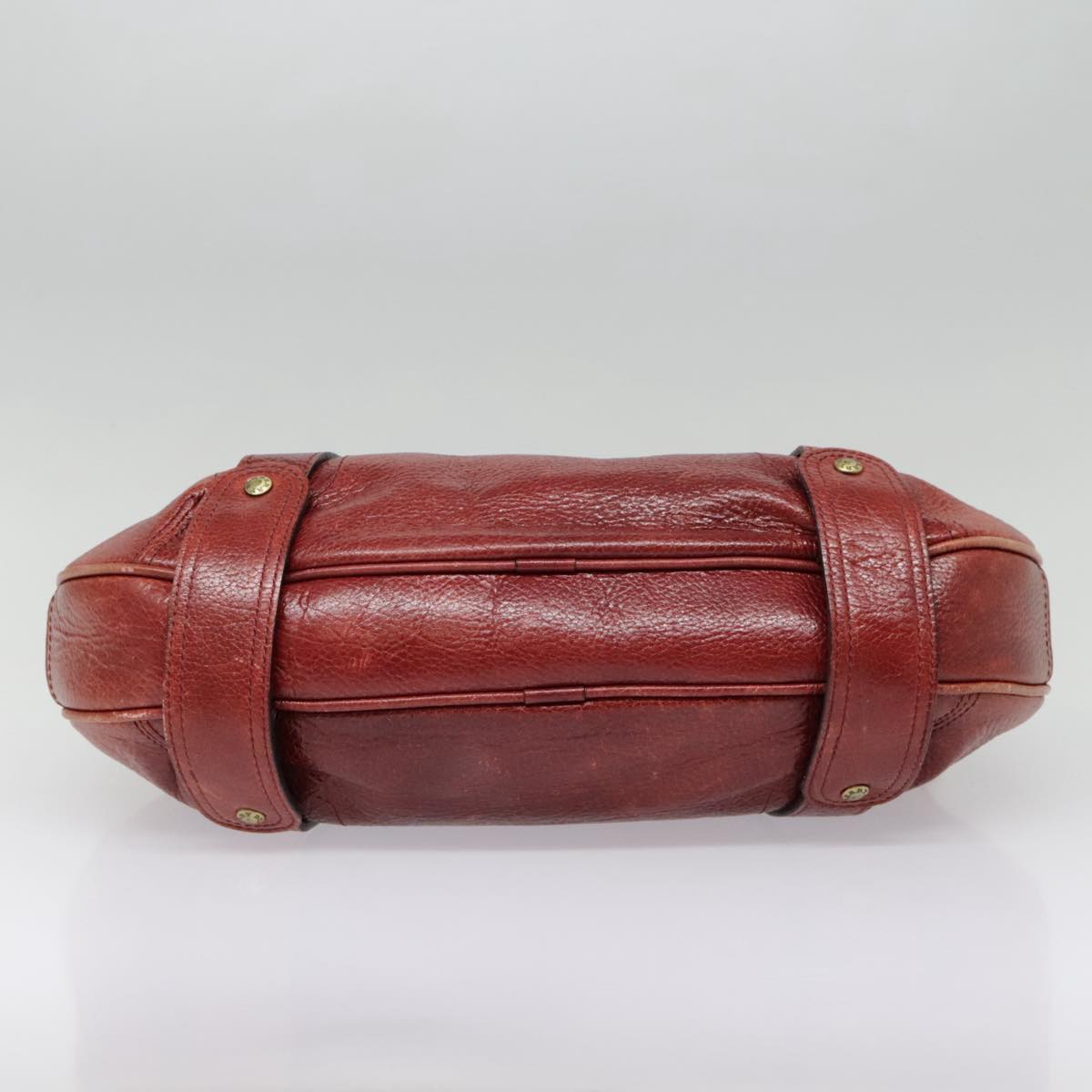 BURBERRY Shoulder Bag Leather Red Auth ti2068