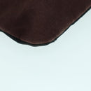 HERMES Hand Bag Canvas Wine Red Black Silver Auth ti2069-14