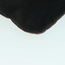 HERMES Hand Bag Canvas Wine Red Black Silver Auth ti2069-15