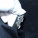 HERMES Hand Bag Canvas Wine Red Black Silver Auth ti2069-18