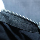 HERMES Hand Bag Canvas Wine Red Black Silver Auth ti2069-12