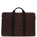 HERMES Hand Bag Canvas Wine Red Black Silver Auth ti2069-2