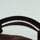 HERMES Hand Bag Canvas Wine Red Black Silver Auth ti2069-8