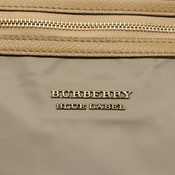 BURBERRY Blue Label Shoulder Bag Nylon 2way Beige Auth ti2073