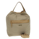 BURBERRY Blue Label Shoulder Bag Nylon 2way Beige Auth ti2073-1