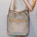 BURBERRY Blue Label Shoulder Bag Nylon 2way Beige Auth ti2073-23