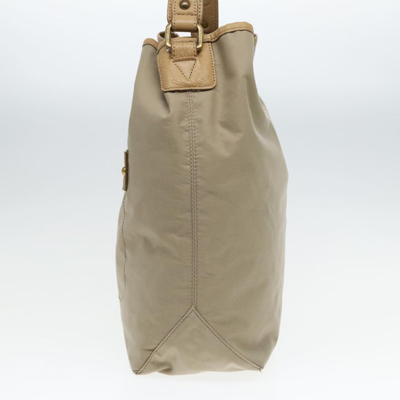 BURBERRY Blue Label Shoulder Bag Nylon 2way Beige Auth ti2073