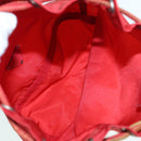 PRADA Pouch Nylon Red Silver Auth ti2074-11