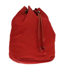 PRADA Pouch Nylon Red Silver Auth ti2074-1