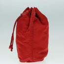 PRADA Pouch Nylon Red Silver Auth ti2074-3