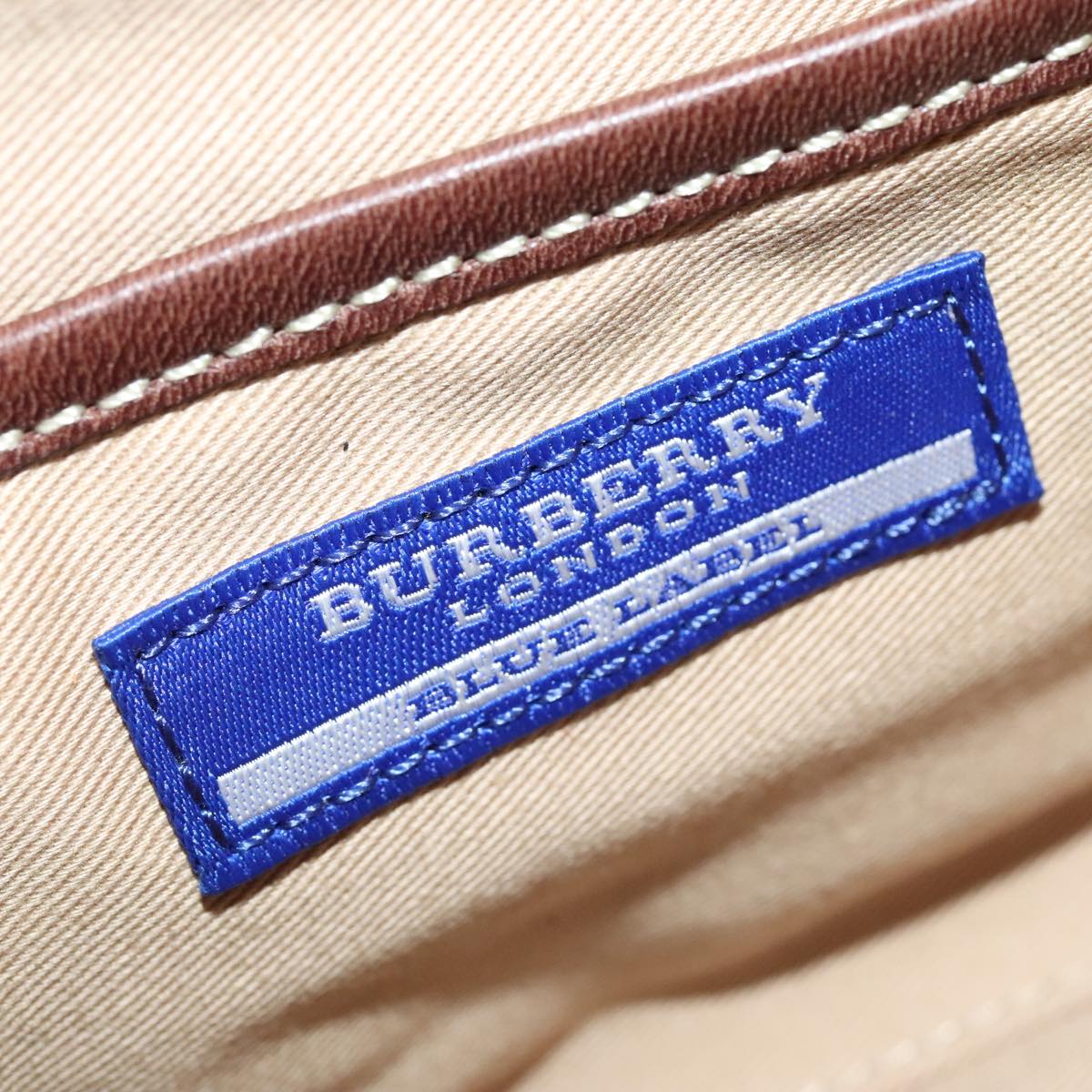 BURBERRY Blue Label Shoulder Bag Nylon 2way Beige Auth ti2076