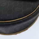 Christian Dior Honeycomb Canvas Shoulder Bag PVC Leather Black Gold Auth ti2079-14