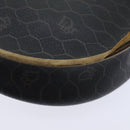 Christian Dior Honeycomb Canvas Shoulder Bag PVC Leather Black Gold Auth ti2079-16