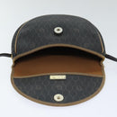 Christian Dior Honeycomb Canvas Shoulder Bag PVC Leather Black Gold Auth ti2079-10