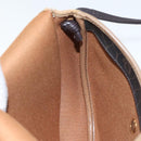 Christian Dior Honeycomb Canvas Shoulder Bag PVC Leather Black Gold Auth ti2079-19