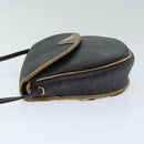 Christian Dior Honeycomb Canvas Shoulder Bag PVC Leather Black Gold Auth ti2079-4