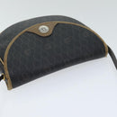 Christian Dior Honeycomb Canvas Shoulder Bag PVC Leather Black Gold Auth ti2079-6