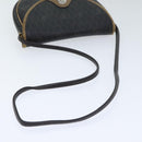 Christian Dior Honeycomb Canvas Shoulder Bag PVC Leather Black Gold Auth ti2079-7