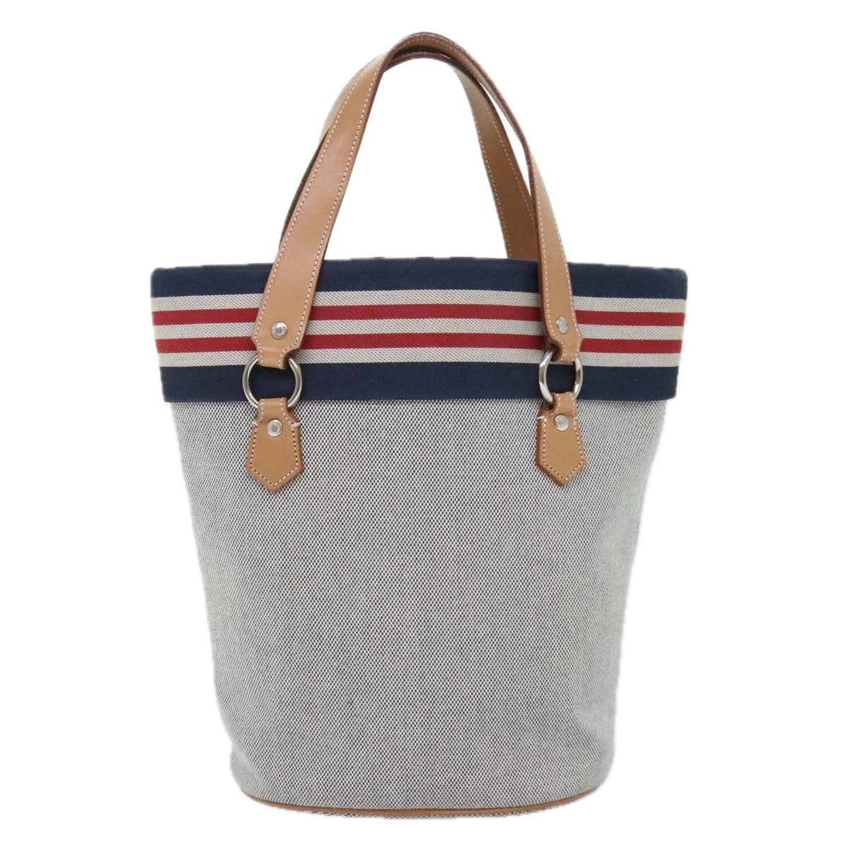 BURBERRY Nova Check Blue Label Tote Bag Canvas Gray Auth ti2085 - 0