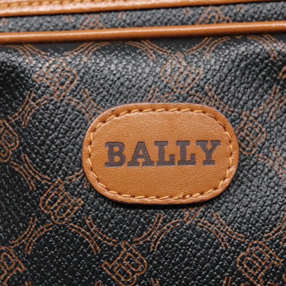 BALLY Clutch Bag PVC Black Gold Auth ti2093