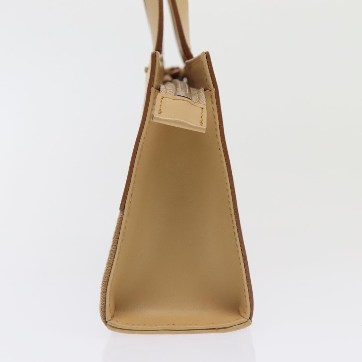 BURBERRY Hand Bag Leather Beige Auth ti2096