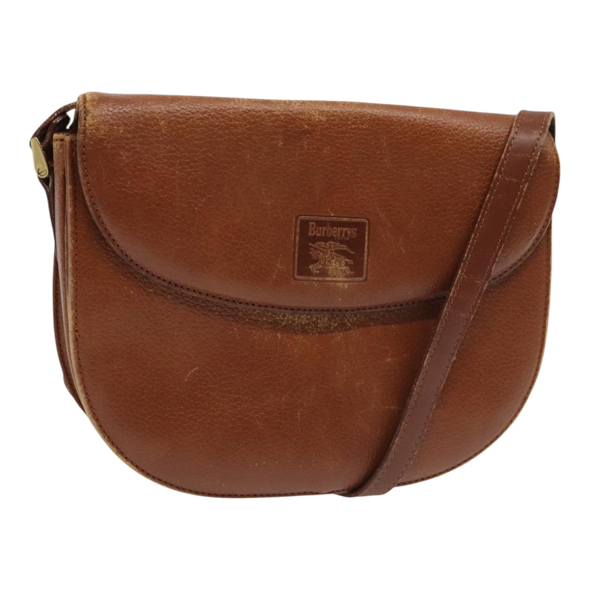 Burberrys Shoulder Bag Leather Brown Auth ti2097