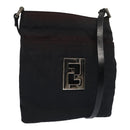 FENDI Zucca Canvas Shoulder Bag Nylon Black Auth ti2102-1