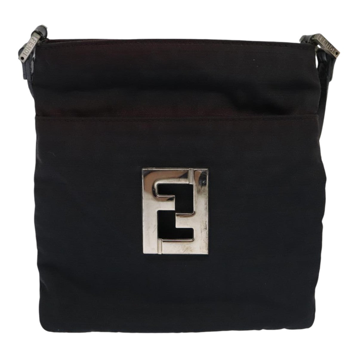 FENDI Zucca Canvas Shoulder Bag Nylon Black Auth ti2102 - 0