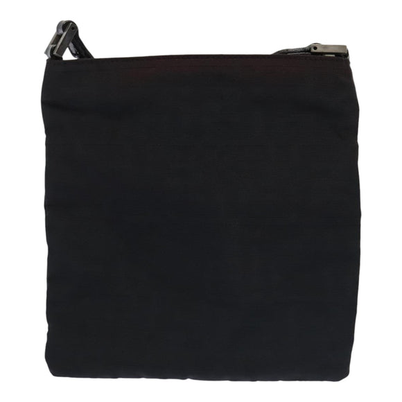 FENDI Zucca Canvas Shoulder Bag Nylon Black Auth ti2102